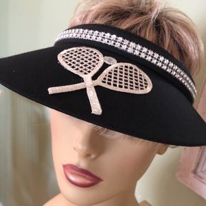 Ladies Black Tennis Sun Visor